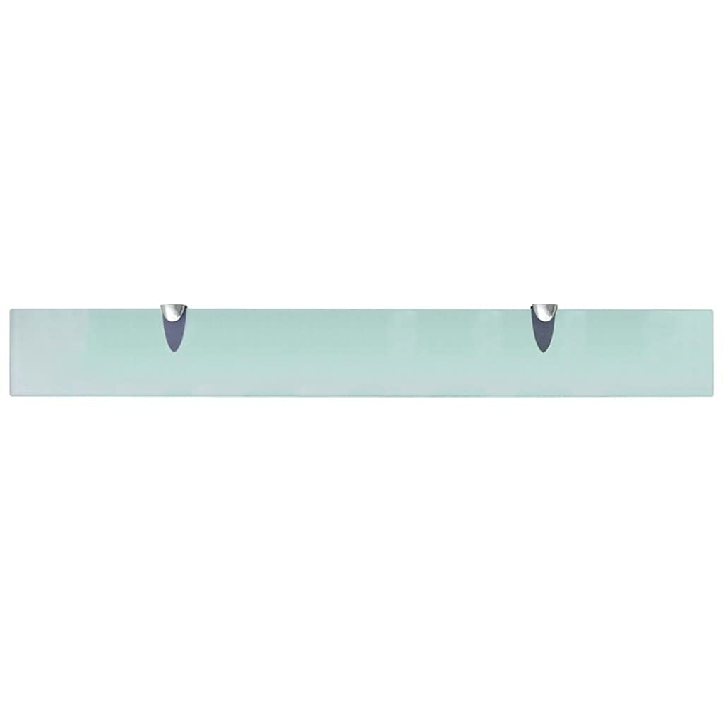 Juego de 2 estantes flotantes, 80 x 10 cm, 8 mm, cristal de seguridad transparente con pinzas de zinc, soporta hasta 15 kg, moderno estante de pared de cristal para baño, salón, dormitorio