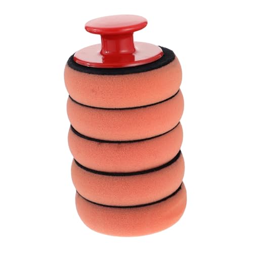 MAGICLULU 5 Piezas Herramientas de Esponja de la depilación con Coche Almohadillas para pulir a Mano Pulido Equipo Espuma esponjas aplicadoras Esponja para encerar Autos Abdominales Naranja