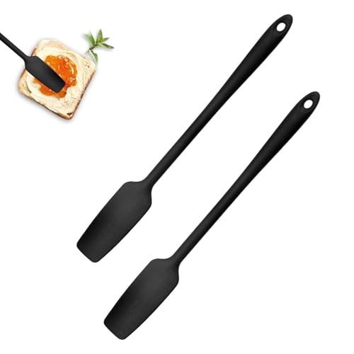 2 Stück Teigschaber Klein Schmaler Silikon Spatel Silikon Spatel Klein für Backen Kochen Rühren Silikonspatels Kleins für Kleine Behälter und Schwer Erreichbare Stellen