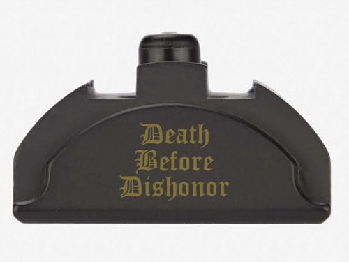 NDZ Performance Grip Plug for Glock Gen 4-5 with Backstrap – Heavyweight Brass – Fits G17 G19 G22 G23 G31 G34 G45 G47 – Cerakote Armor Black Finish, Death Before Dishonor – Made in USA