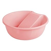 Waschbrett Waschbecken für Handwäsche und kleine empfindliche Gegenstände, Kunststoff, rutschfeste Waschwanne, praktische Waschwanne, Waschtisch, Reinigungsbecken (Rosa)