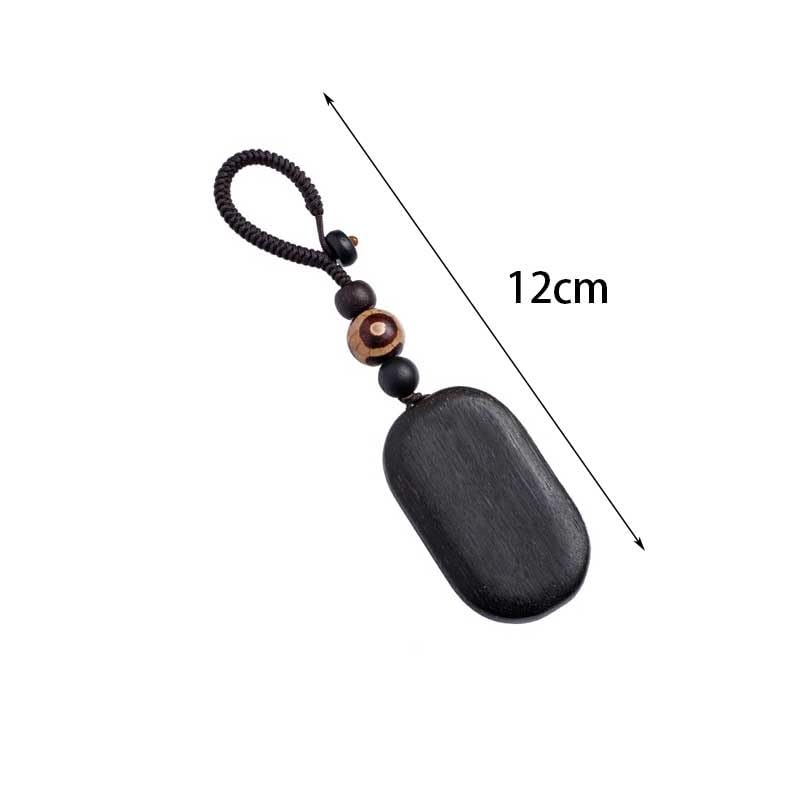 Llaveros para Hombre Colgante de llavero de coche de madera con el significado de paz y seguridad, colgante de mochila de regalo retro for hombres y mujeres, adornos de llavero Llavero Coche