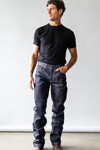 Kimes Ranch Men's Raw Dillon Mid-Low Rise Relaxed Upper Thigh Wide Bootcut Hand-Sanded Integrated Knife Pocket Jean2