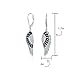 Two Tone Spiritual Guardian Angel Wing Feather Cubic Zirconia Black White CZ Lever back Earrings For Women Silver Plated