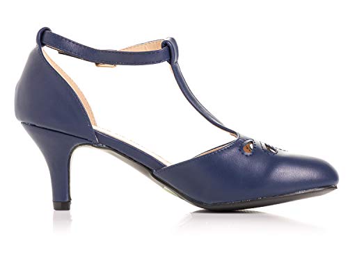 Women's Jamie-01 Vintage Round Toe T-Strap Mary Jane Costume Dress High Heel Swing Shoe with Sexy 3" Heel for Every Flapper3