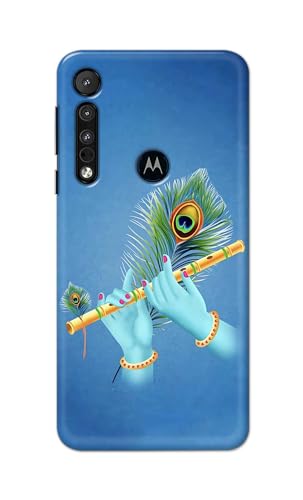 Image of PRINTFIDAA Printed Hard Back Cover Case for Motorola One Macro Back Cover (Flute in Krishna Hands) -112