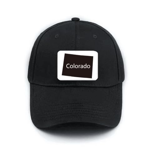 Casquette baseball noire réglable motif Colorado Ameusa coton brodé