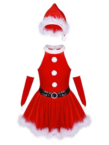Cape et robe de Noël fille en velours doux finitions prestige pour réveillon