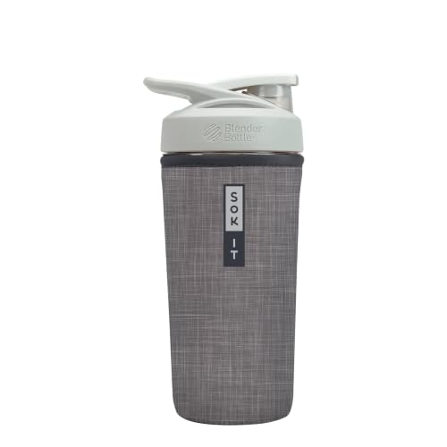 Sok It BotlSok Protein Blender Shaker Bottle Sleeve Insulated Neoprene Cover (Anthracite, Fits 28oz Blender)
