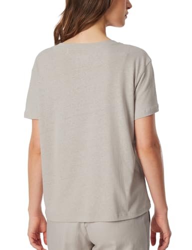 Haut de pyjama Schiesser de qualité supérieure en lin mélangé texturé gris, taille 40 - 2