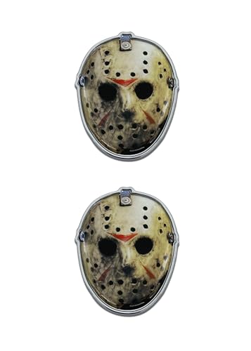 Image of Elektroplate Officially Licensed Mini Friday the 13th Jason OEM Chrome Emblems for Motorcycles, Watercrafts, and Decorations | Universal Fit at 1.6 inch x 1.3 inch | Weatherproof | 2-Pack