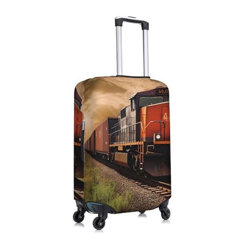 Freight Train Luggage Cover for Suitcase TSA Approved Elastic Suitcase Cover Anti-Scratch Travel Luggage Protector Cover Washable Trolley Case Cover Fit 18-32 Inch Luggage Large3