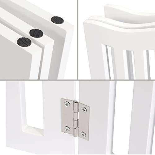 Trimate, Pet Gate, Wooden Free Standing Dog Gate for Small Dogs and Cats. Great Folding Fence for Doorways, Halls, Stairs. White - Thumbnail 5