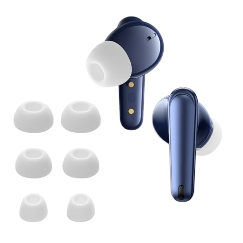kwmobile 6 Almohadillas Compatible con Anker Soundcore Liberty 4 NC - Eartips para Cascos - 3 tamaños S M L - Blanco
