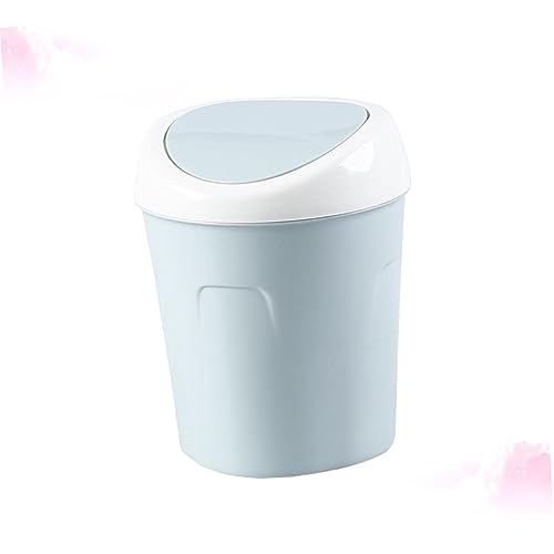 Caneca de basura de escritorio plástico con tapa miniatura 3