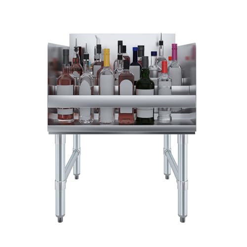 Image of AmGood 22.5 in. x 24 in. x 33 in. Stainless Steel Four-Tier Liquor Display Rack