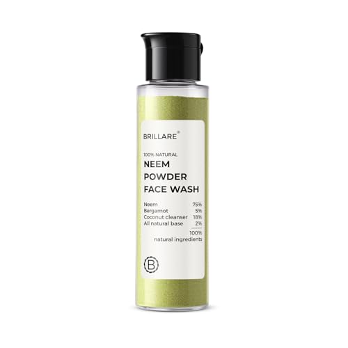 Image of Brillare Neem Powder Face Wash Fights Acne, Pimples & Blemishes 100% Natural & Zero Chemical Face Wash for men and women