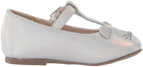 The Children's Place girls Ballet Flat, Silver, 4 Infant US | Image 5