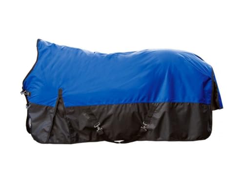 Couverture de cheval HKM Columbus 145 cm imperméable et résistante bleu roi pour l'écurie