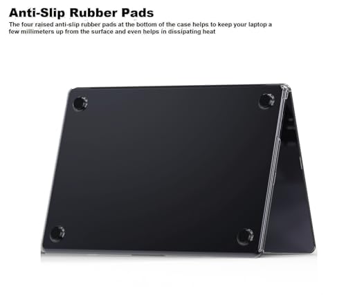 Image of Midkart Case Compatible with MacBook Air 13.6 inch M5 M4 M3 M2 Release 2026-2022 A3449 A3240 A3113 A2681 Ultra-Thin Slim Natural Color Hard Shell Cover for MacBook Air 13 inch Case, Black Translucent