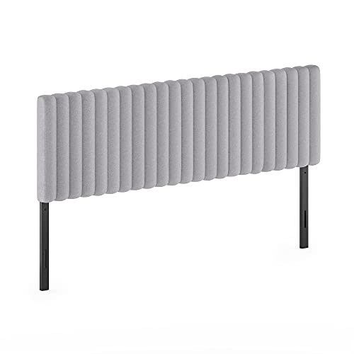 Image of Furinno Roanne Upholstered Tufted Headboard, Glacier, King | Wooden Headboard, Bed Frame Mount Head Board, Easy Assembly, for Bedroom, Dorm