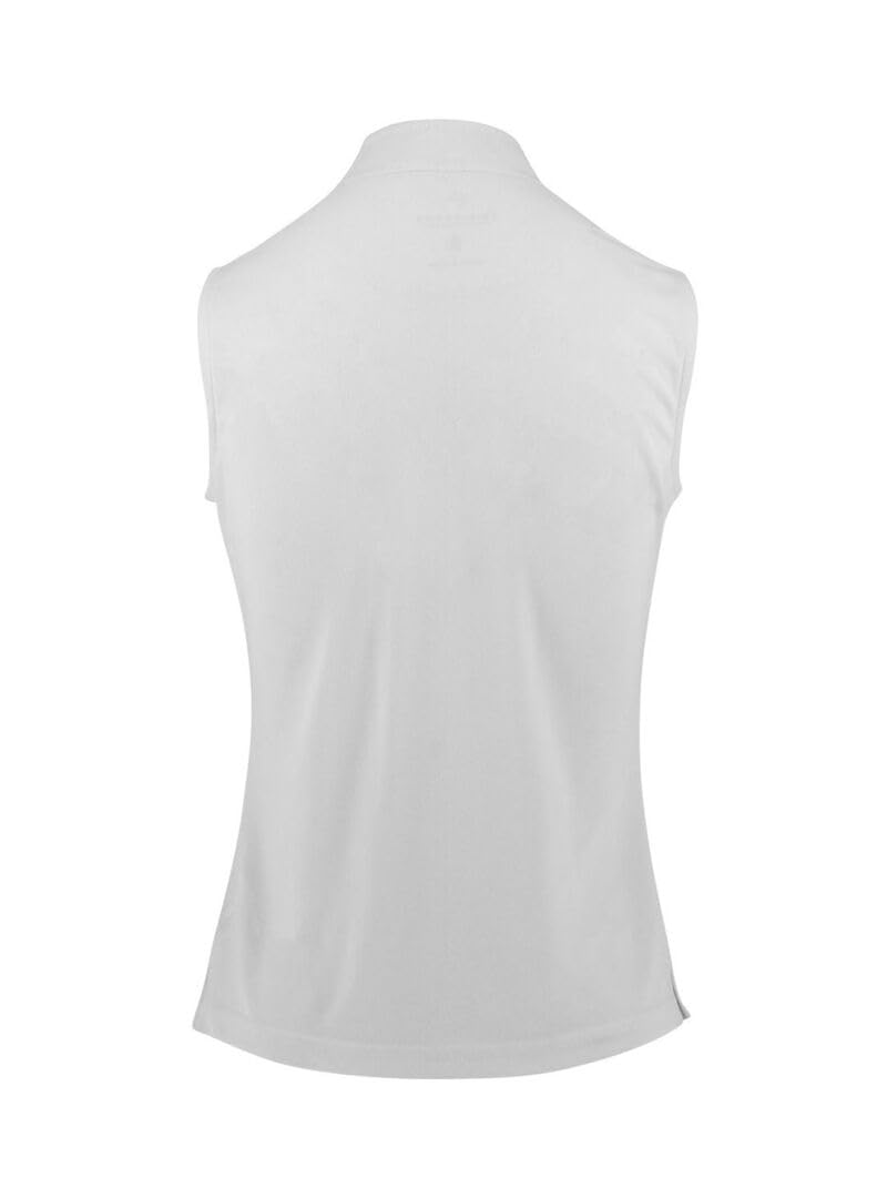 Ekkia EQUITHÈME Damen Turniershirt Mesh-Poloshirt ärmellos White, Größe:S