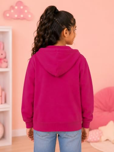 Image of Unisex Kids Solid Full Sleeve Zip Front Open Hooded Sweatshirt