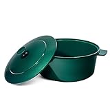 Granitestone Lightweight 6.5 Qt Dutch Oven Pot with Lid, Nonstick Dutch Oven Set, 10 in 1 Enamel Stock Pot/Cooking Pot & Dutch Oven for Sourdough Bread Baking, Oven/Dishwasher Safe - Emerald