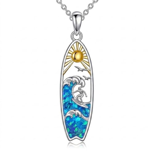 Cadeau pour les surfeurs collier planche de surf anti-ternissement