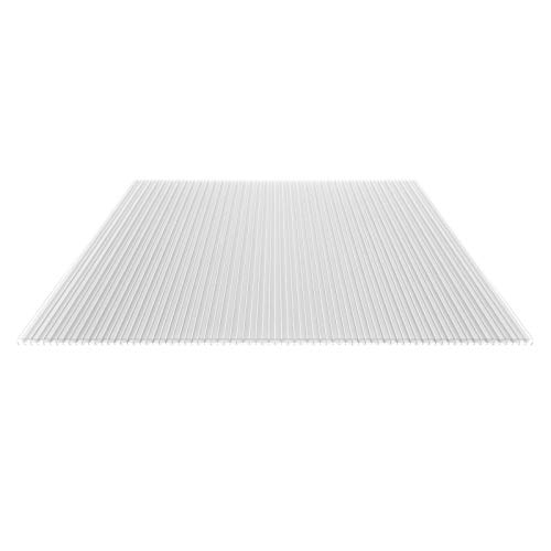 Preisvergleich Produktbild Stegplatte / Hohlkammerplatte / Stegfünffachplatte / Material Polycarbonat / Breite 980 mm / Stärke 16 mm / Farbe Glasklar / Extra stark