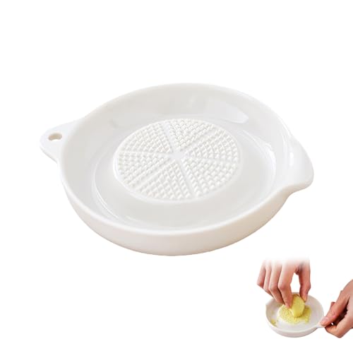 Rallador de cerámica, rallador de jengibre de cerámica, con cepillo, rallador de ajos, rallador de frutas, rallador de verduras, rallador wasabi, para jengibre, ajo, cebolla orbicular