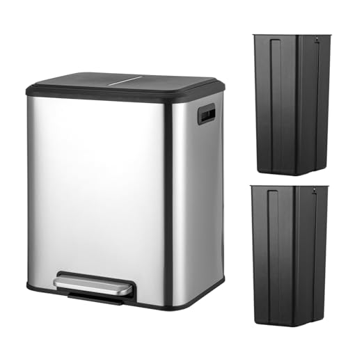 Caneca de basura rectangular 8 galones acero inoxidable