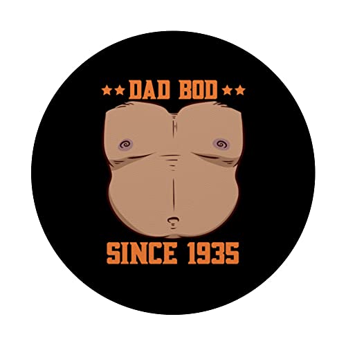 Dad Bod Since 1935 Father's Day Beer Belly PopSockets Swappable PopGrip, Black - Image 3