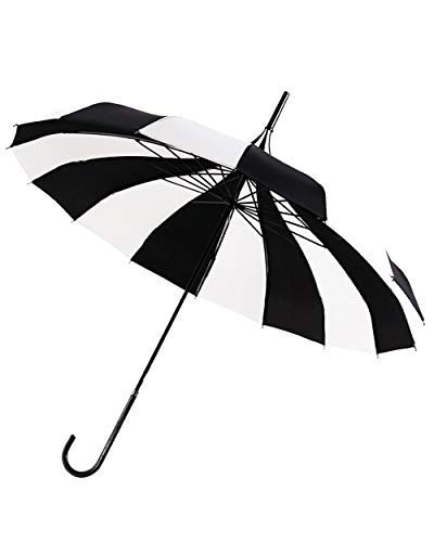 パゴダ傘 サーカス傘 アンブレラ ボーダー ゴシック クラシック 日傘 婦人傘 パラソル クラシカル モノトーン レトロ 個性 軽量 白 黒