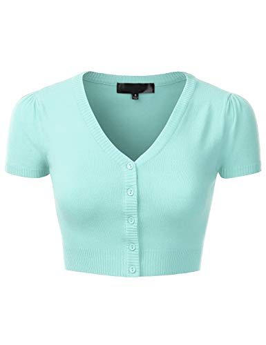 EIMIN Women's Fitted Bolero Shrug Cropped Short Sleeve Cardigan Sweater (S-3X)