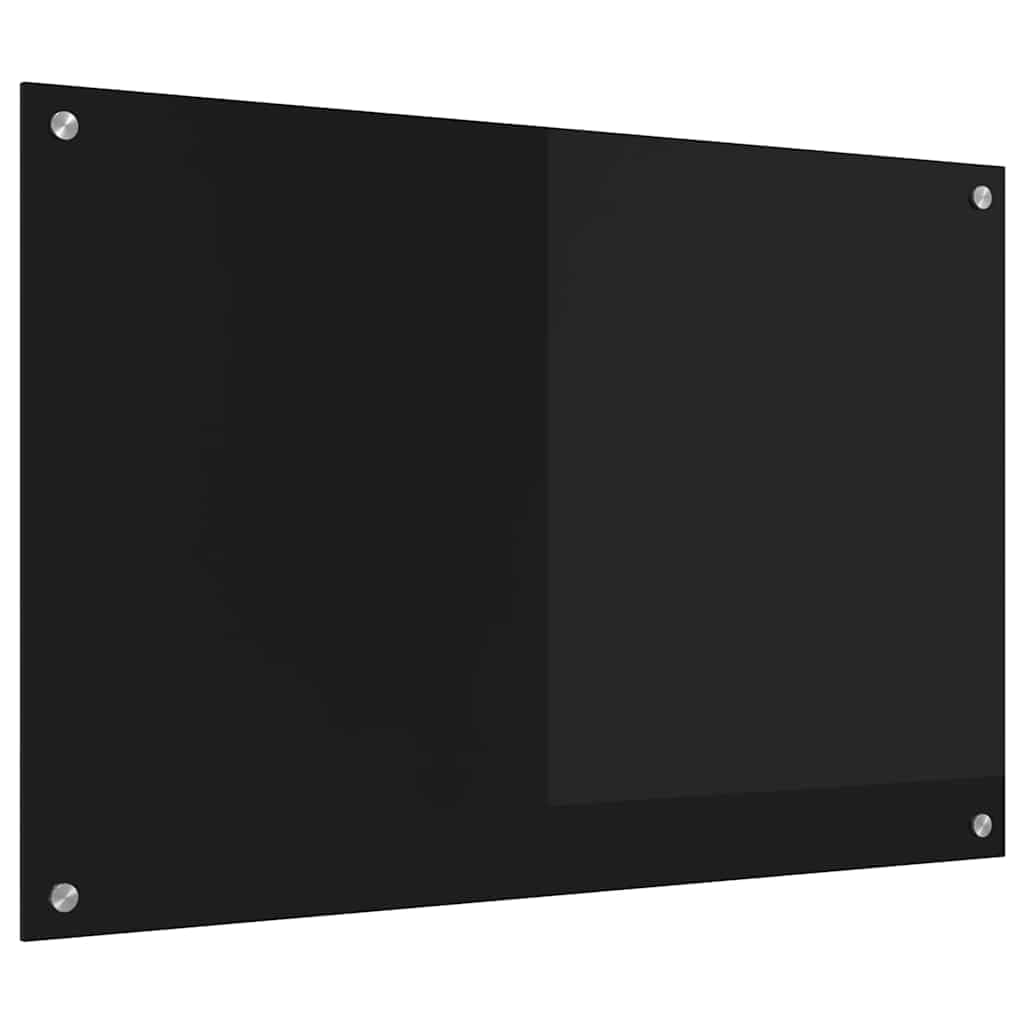 vidaXL Kitchen Backsplash Black 90 x 60 cm Tempered Glass, Modern, Durable Kitchen Surface Design: Heat-Resistant Glass Backsplash for Stylish Upgrades and Contemporary Decor