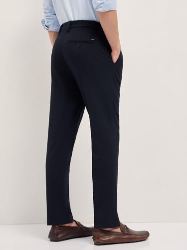 Image of THE BEAR HOUSE Men's Blue Regular Fit Formal Trouser