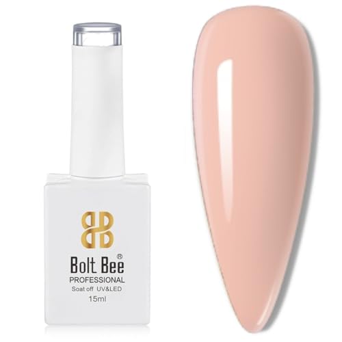 Image of Bolt Bee Light Nude Color Gel Nail Polish Soak Off UV Gel DIY at Home Manicure Salon Nail Art (129, 15ml)