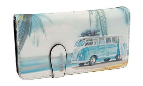 Shag Wear Women's Premium Vegan Clutch Cardholder Zipper Wallet Purse with Pretty Surfin USA4