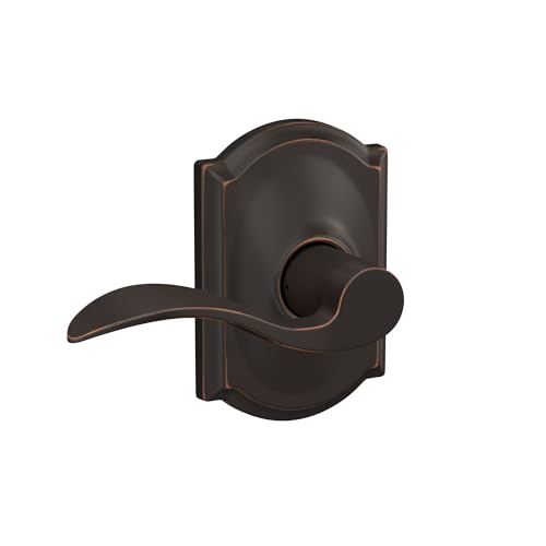 Image of Schlage F10 ACC 716 CAM Accent Door Lever with Camelot Trim, Hall & Closet Passage Lock, Aged Bronze