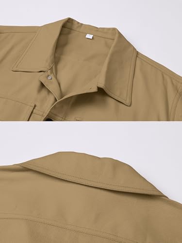 Image of SANGTREE Men's Trucker Jacket Lightweight Jacket Cotton Casual Outerwear With Pockets