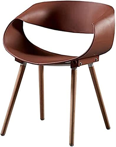 SJIALEN 1 Pcs Modern Kitchen Dining Chairs, Wood Legs Backrest Chair Dining Chairs Leisure Plastic Chair Office Meeting Chair Kitchen Chair (Color : Brown, Size : 47x50x80cm)