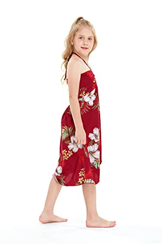 Image of Matchable Family Hawaiian Luau Men Women Girl Boy Clothes in Pineapple Garden Burgundy