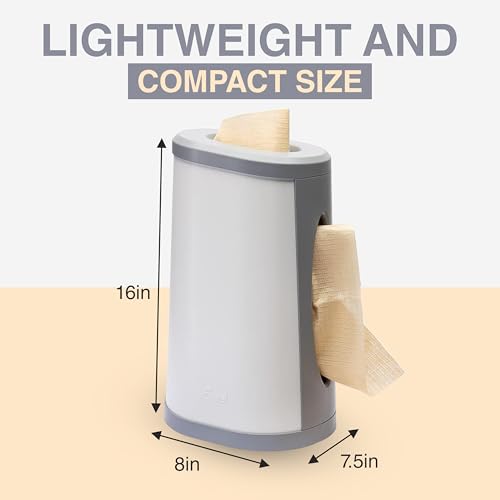 YOWEL Countertop Reusable Towel Dispenser | Includes 40-Eco Friendly Reusable Towels, 1-Mesh Bag, 2-Hooks