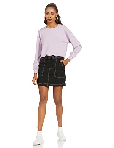 Image of Max Viscose Women Solid Round Neck Sweatshirt