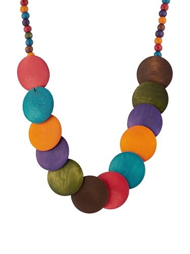MINACHI Vintage Retro Wooden Beaded Multi Layered Long Necklace, ...