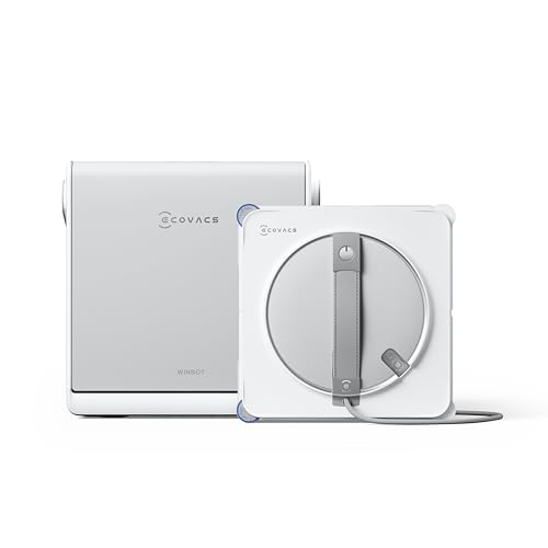 ECOVACS WINBOT W2S OMNI Robot Lavavetri con Stazione Multifunzione, Pulizia Intelligente da Bordo a Bordo con TruEdge™, Ricarica Durante l'uso, Nebulizzazione a 3 Ugelli, Protezione a 12 Livelli