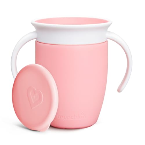 Taza antigoteo Miracle 360º con asas y tapa 200ml - Rosa