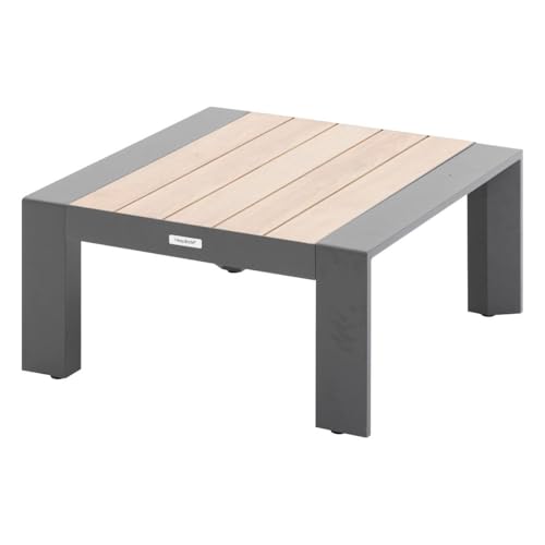 Hespéride - Table Basse de Jardin carrée évasion Graphite et Honey 65 x 65cm en Aluminium