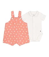 Petit Bateau Baby Mädchen A0CGB Overall-Set, Aprikose/Marshmallow, 0 Monate